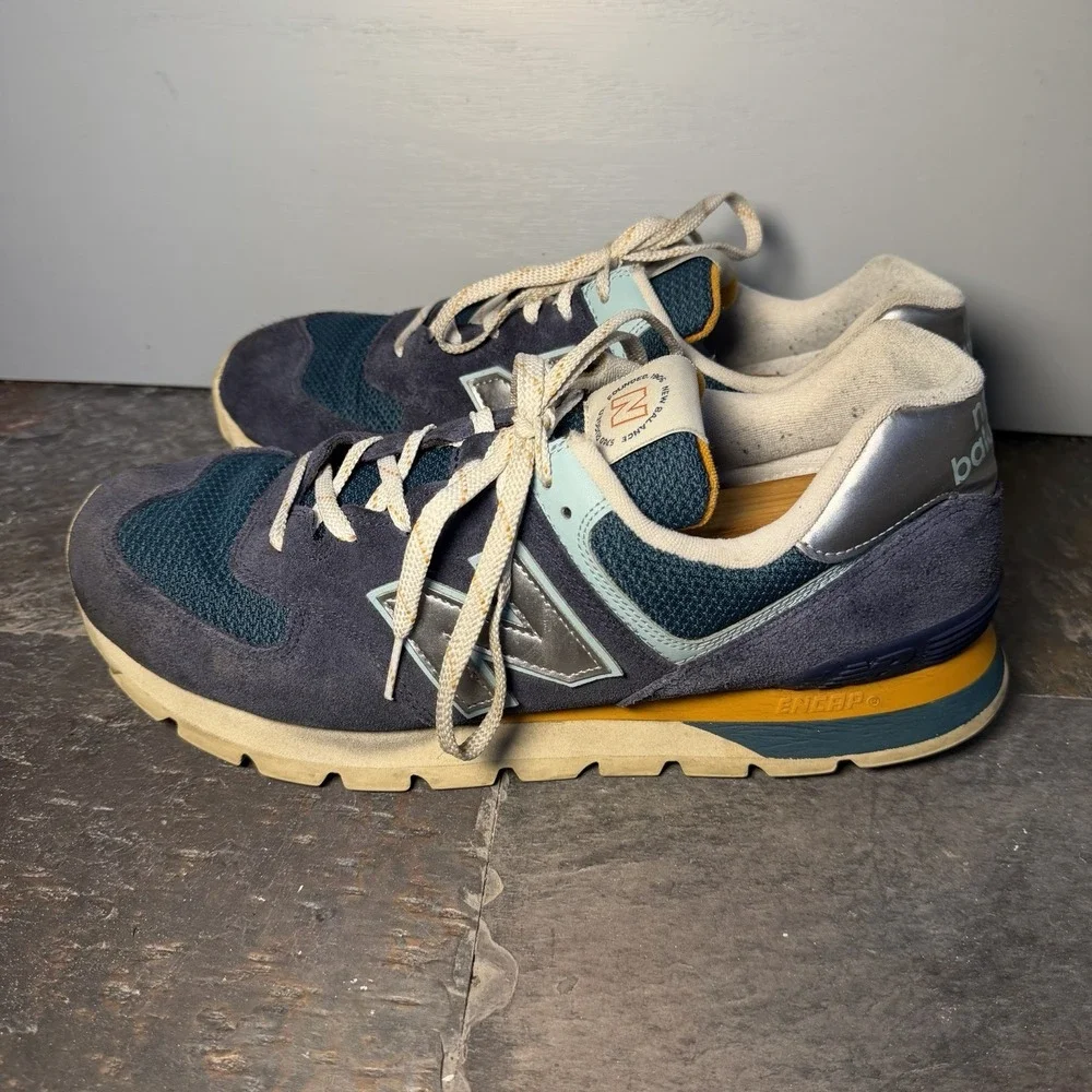 New Balance 574 Mens 13 D Rugged Blue Green Beige Casual Shoes ML574DHL-D
